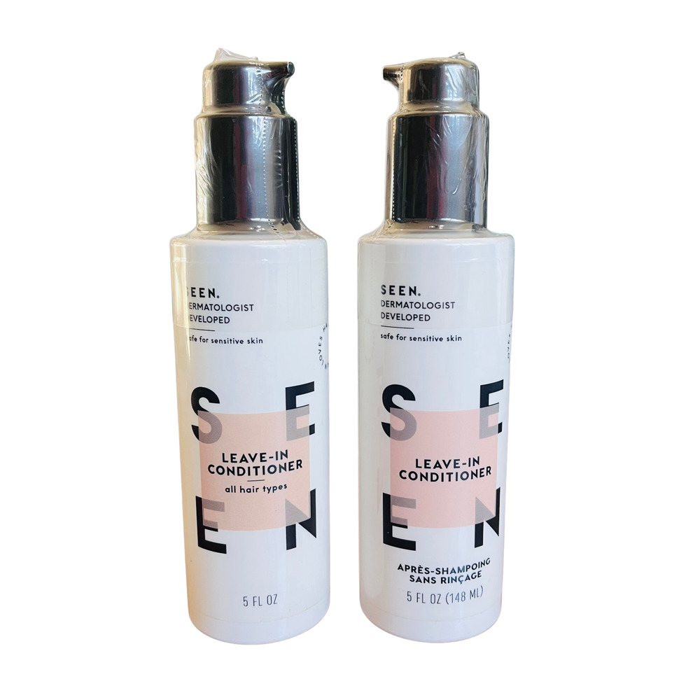 2 x SEEN Leave-In Conditioner Fragrance Free Heat Protectant 5oz New Sealed